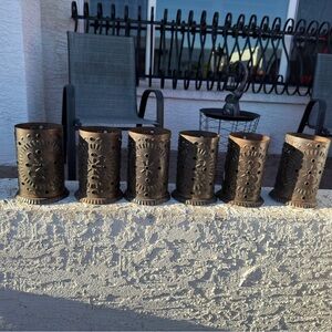 Decorative Tin Luminaries - Set of 6